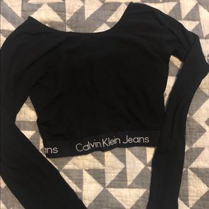 Calvin Klein Jeans long sleeve crop tip size sm